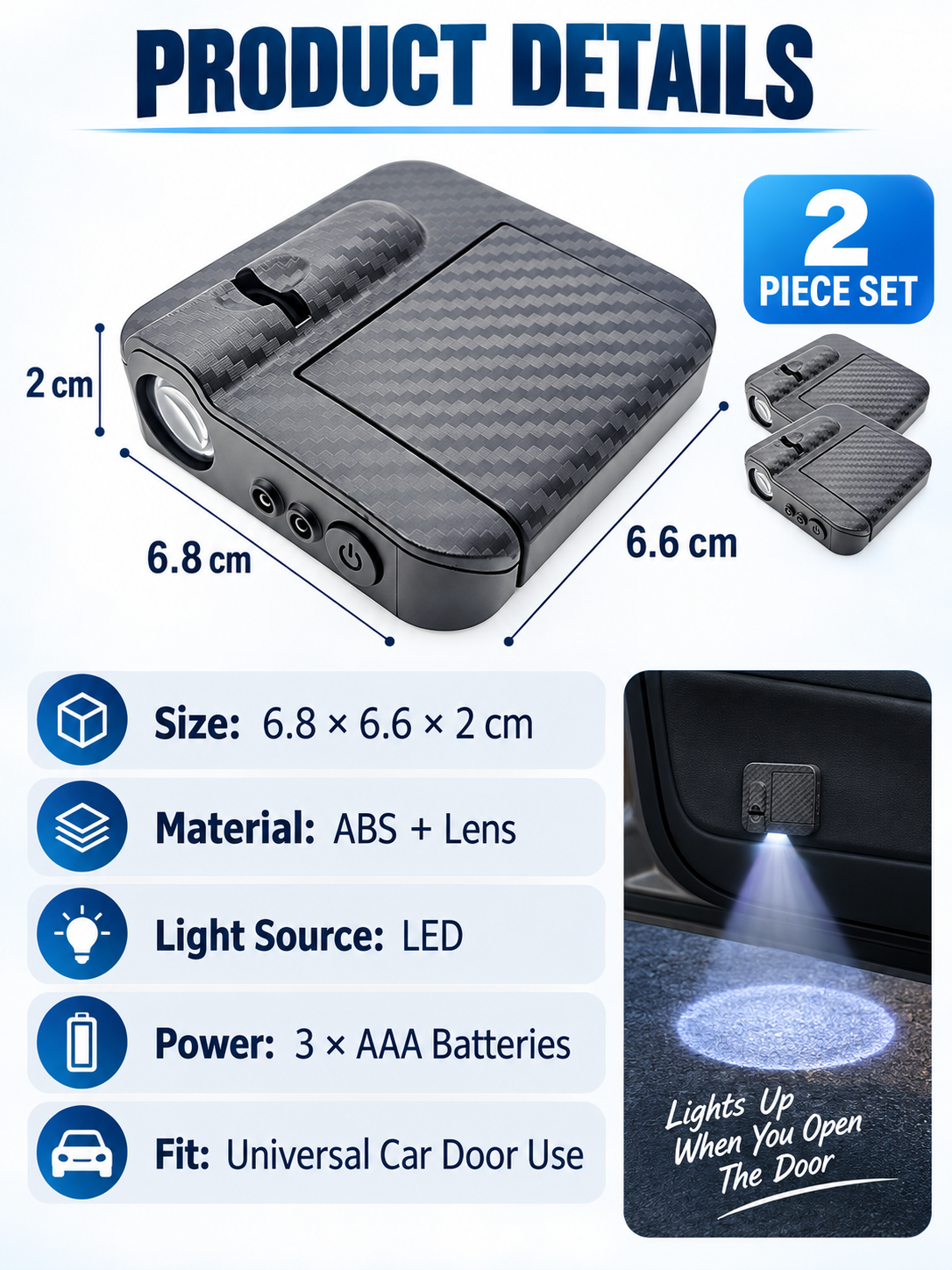 🚗 Auto Style Deal – Custom LED Door Projector Lights ✨ Personalized Welcome Logo Display for a Unique Car Interior 💡