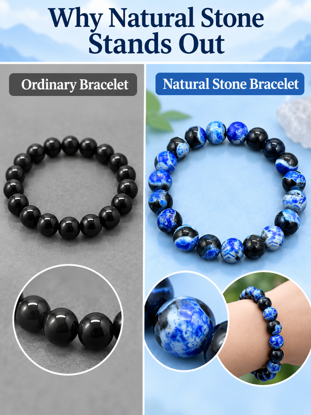💎 Jewelry Making Deal – Natural Blue Fire Agate Beads 🔵 8mm Round Gemstone Spacers for DIY Bracelets & Necklaces ✨