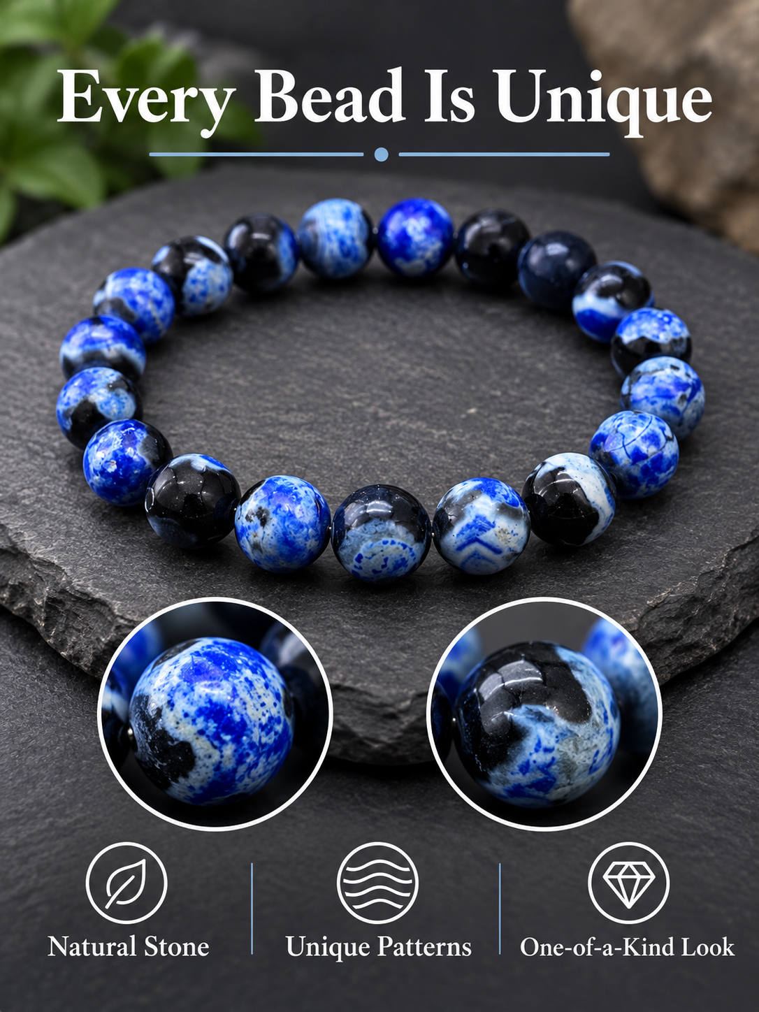 💎 Jewelry Making Deal – Natural Blue Fire Agate Beads 🔵 8mm Round Gemstone Spacers for DIY Bracelets & Necklaces ✨