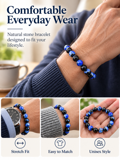 💎 Jewelry Making Deal – Natural Blue Fire Agate Beads 🔵 8mm Round Gemstone Spacers for DIY Bracelets & Necklaces ✨