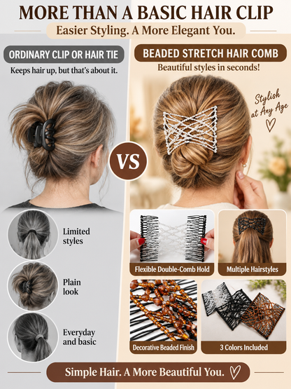 ✨ Hair Accessory Deal – Vintage Pearl Hair Clips 💎 Stretchy Crystal Comb Pins for Elegant Everyday Styling 👱‍♀️