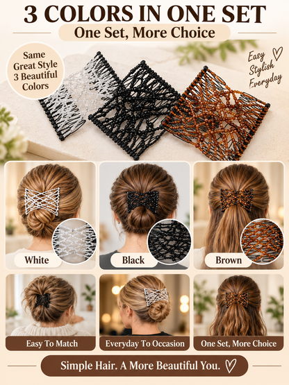 ✨ Hair Accessory Deal – Vintage Pearl Hair Clips 💎 Stretchy Crystal Comb Pins for Elegant Everyday Styling 👱‍♀️