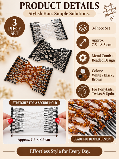 ✨ Hair Accessory Deal – Vintage Pearl Hair Clips 💎 Stretchy Crystal Comb Pins for Elegant Everyday Styling 👱‍♀️