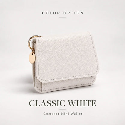 Compact PU Leather Card Wallet with ID Window & Coin Pocket