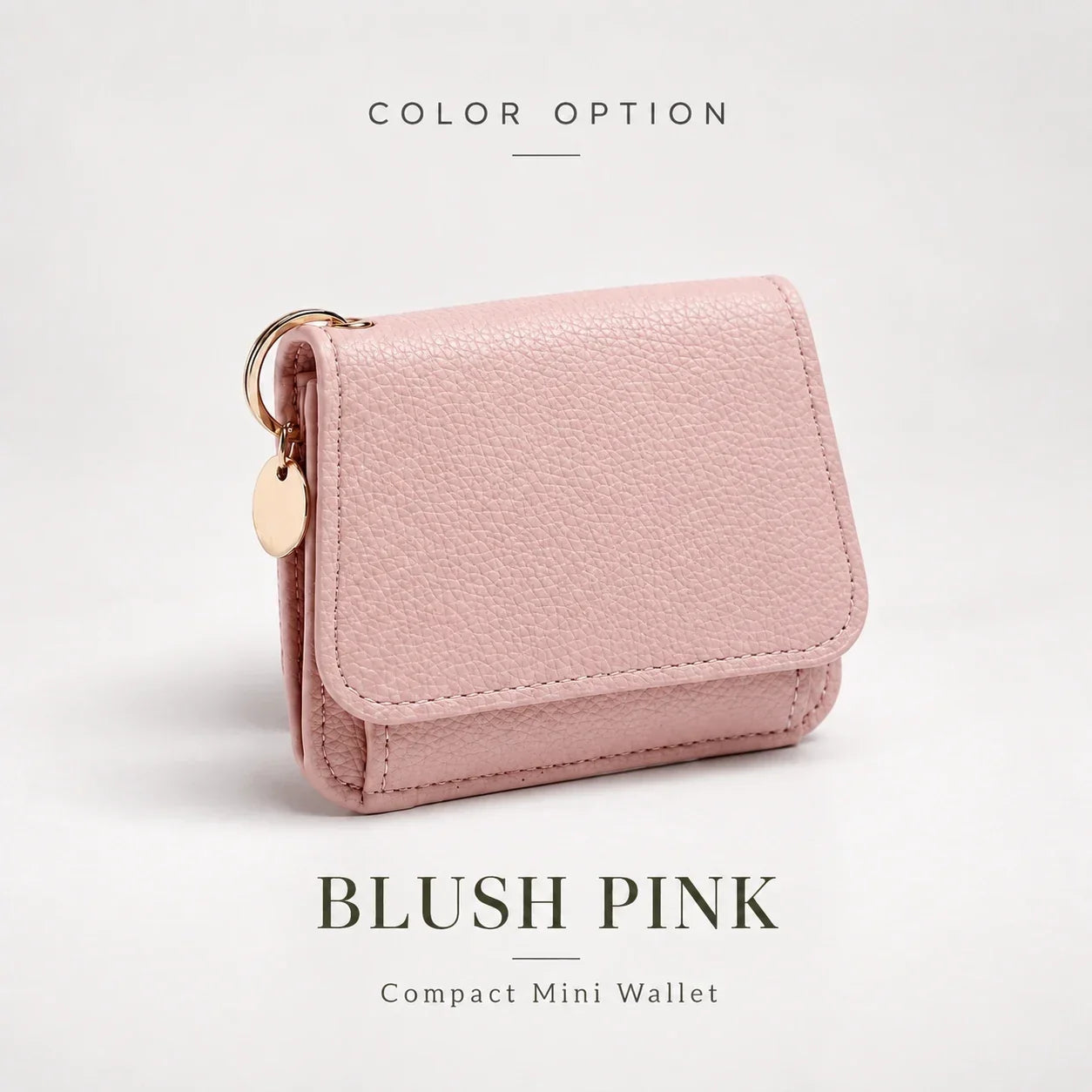 Compact PU Leather Card Wallet with ID Window & Coin Pocket