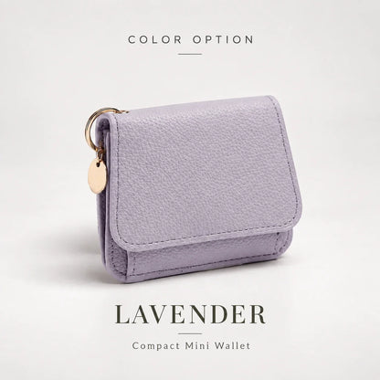 Compact PU Leather Card Wallet with ID Window & Coin Pocket