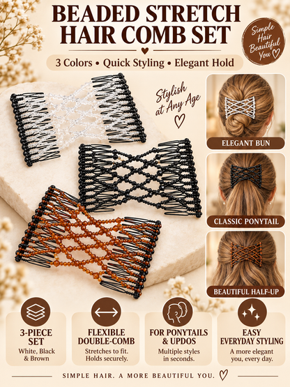 ✨ Hair Accessory Deal – Vintage Pearl Hair Clips 💎 Stretchy Crystal Comb Pins for Elegant Everyday Styling 👱‍♀️