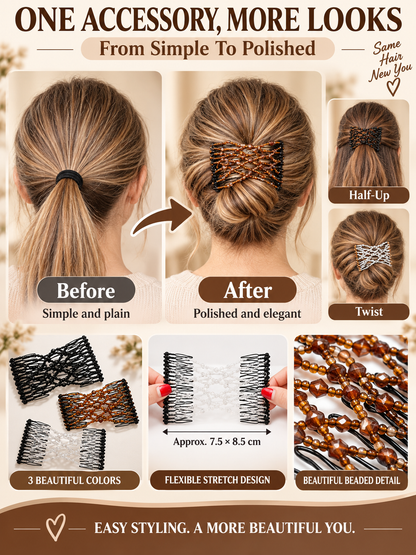 ✨ Hair Accessory Deal – Vintage Pearl Hair Clips 💎 Stretchy Crystal Comb Pins for Elegant Everyday Styling 👱‍♀️