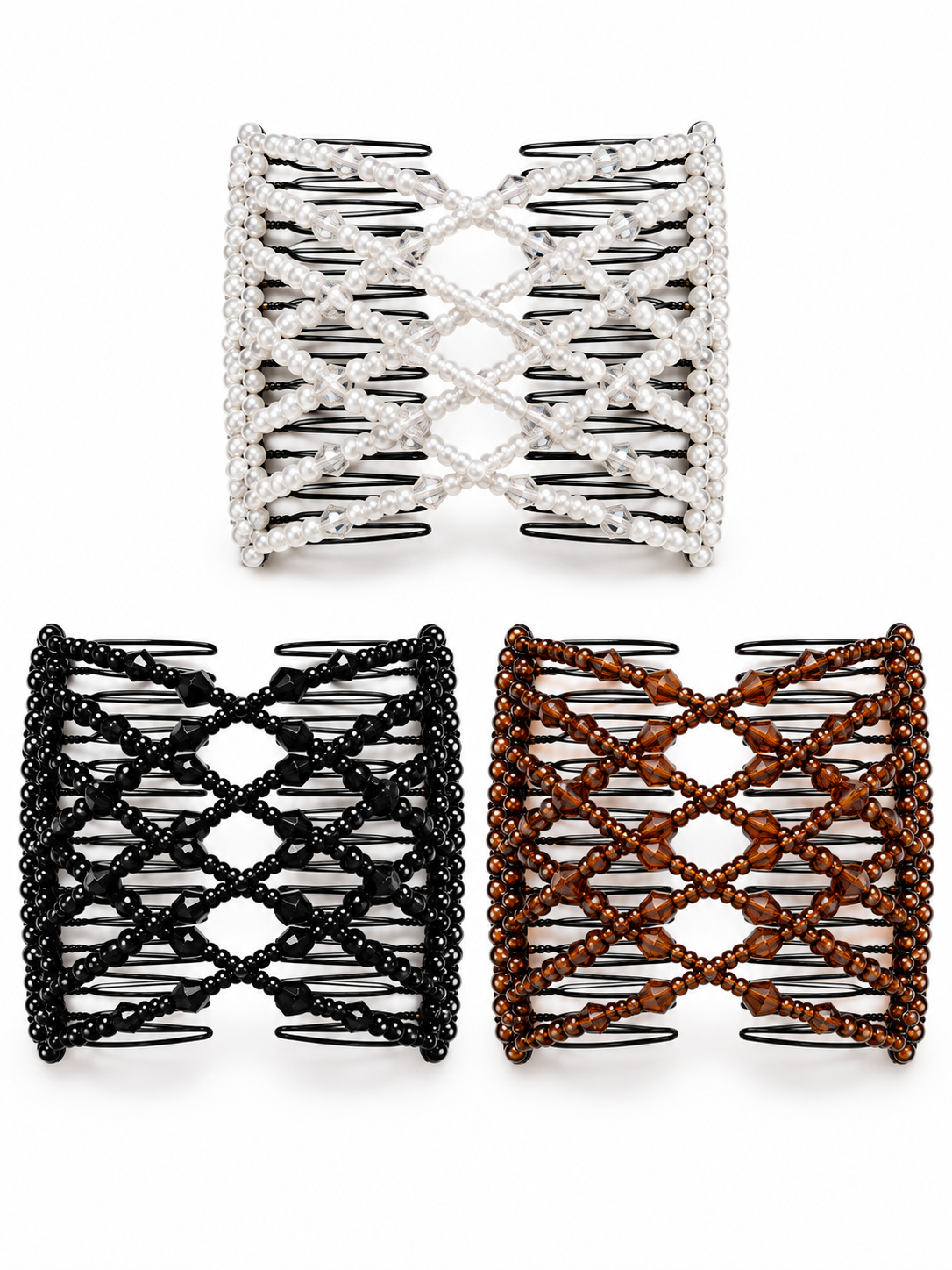 ✨ Hair Accessory Deal – Vintage Pearl Hair Clips 💎 Stretchy Crystal Comb Pins for Elegant Everyday Styling 👱‍♀️