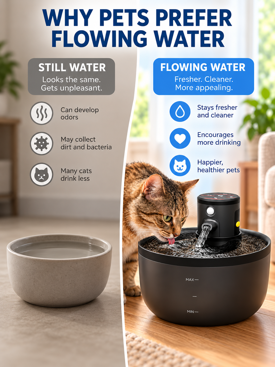 🐱 Pet Care Deal – Wireless Cat Water Fountain 💧 Ultra-Quiet Fresh & Filtered Hydration for Happy Pets ✨