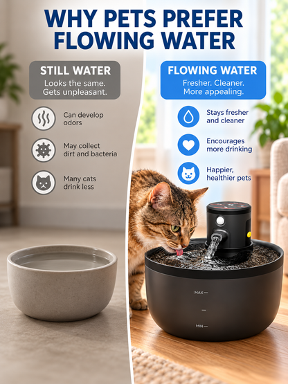 🐱 Pet Care Deal – Wireless Cat Water Fountain 💧 Ultra-Quiet Fresh & Filtered Hydration for Happy Pets ✨