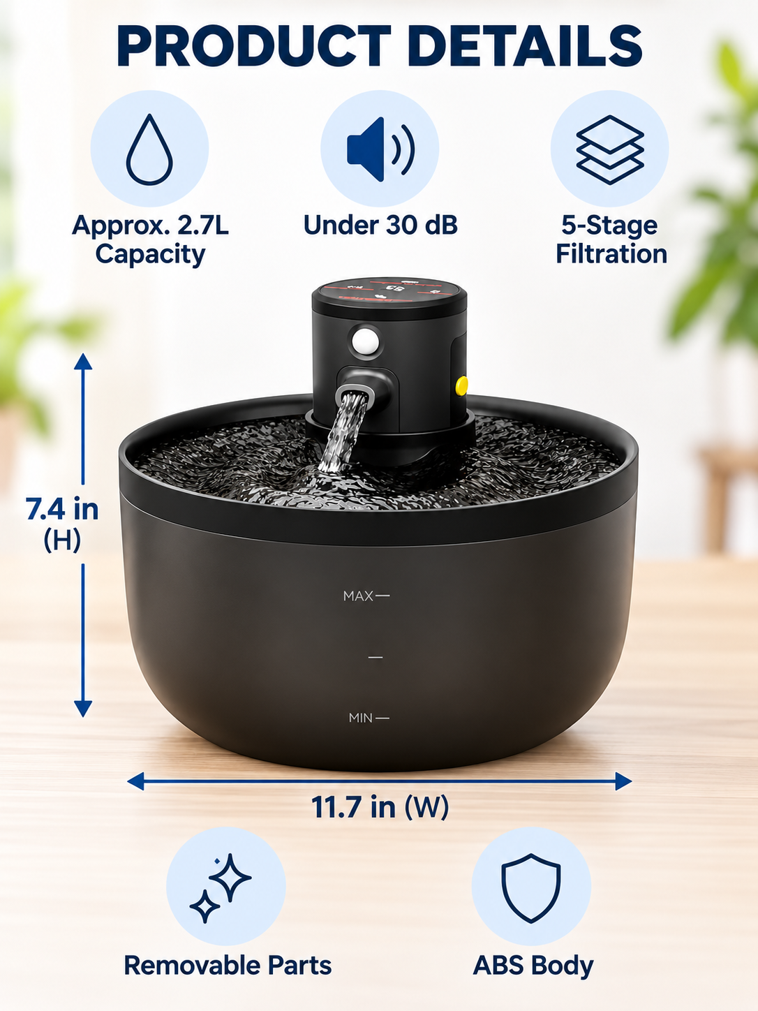 🐱 Pet Care Deal – Wireless Cat Water Fountain 💧 Ultra-Quiet Fresh & Filtered Hydration for Happy Pets ✨