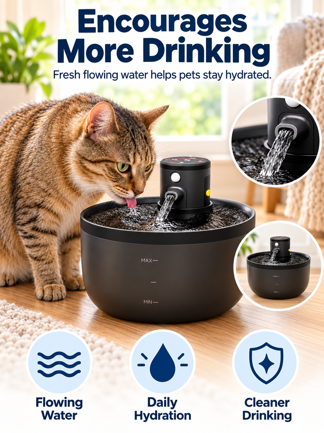 🐱 Pet Care Deal – Wireless Cat Water Fountain 💧 Ultra-Quiet Fresh & Filtered Hydration for Happy Pets ✨