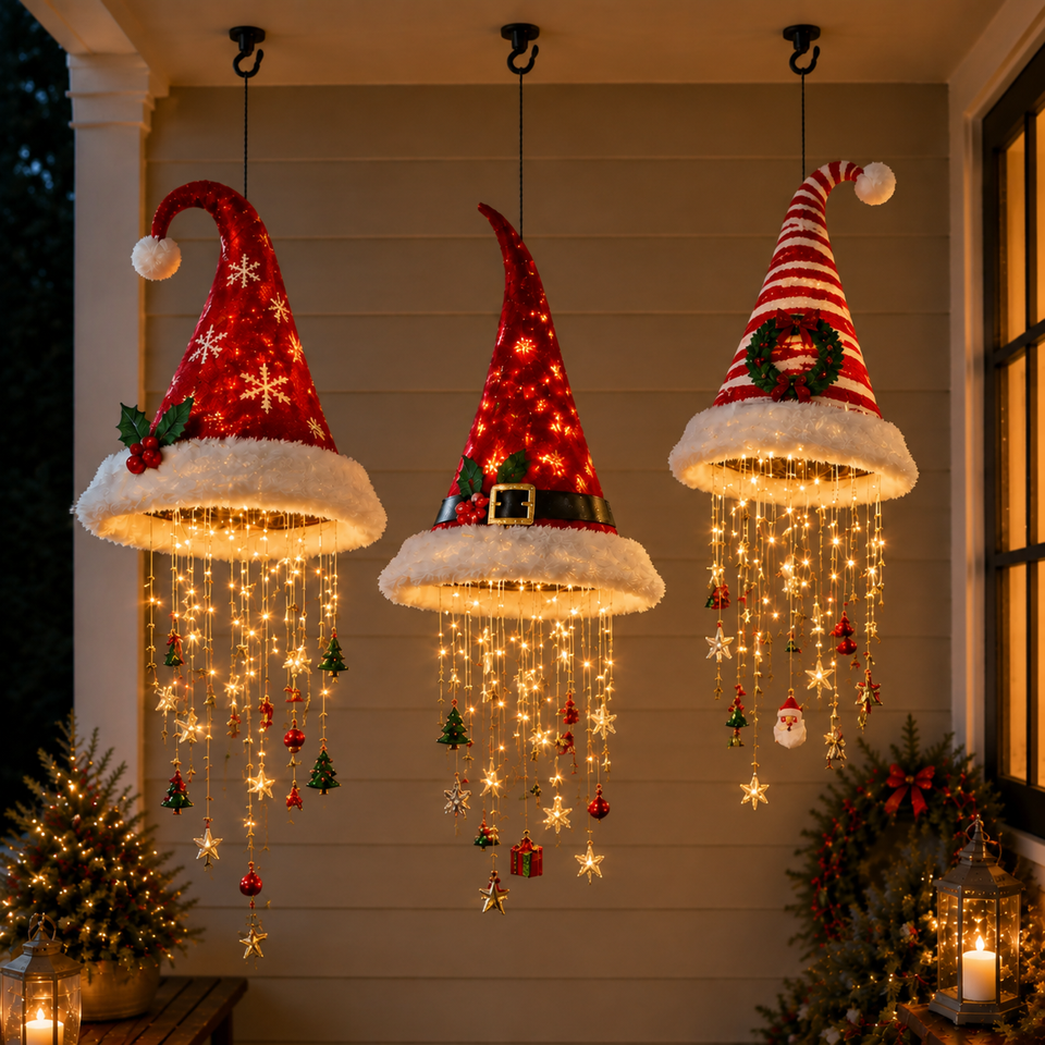 🎅 Light-up Christmas hat pendant light