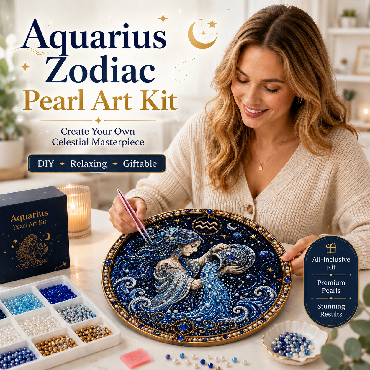 🔥 Only a few sets left!💎 12 Zodiac Signs Pearl Art Kit
