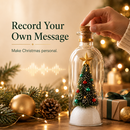 Recordable Christmas Tree Message Bottle | Personalized Holiday Decor Gift