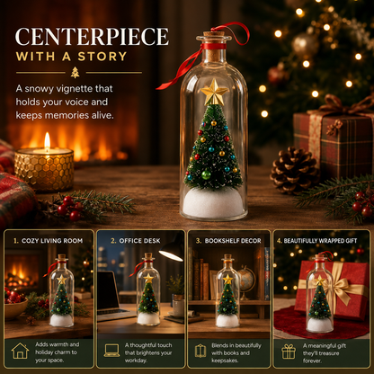 Recordable Christmas Tree Message Bottle | Personalized Holiday Decor Gift