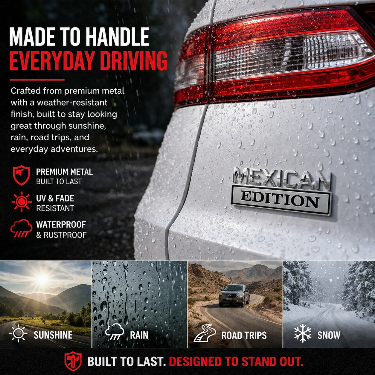 🔥Bestseller｜800+ Sold Daily🚗✨3D Metal Mexico Car Badge