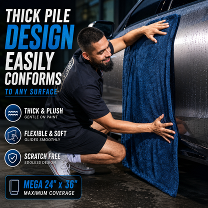 Lint-free, highly absorbent, thickened car wash towel