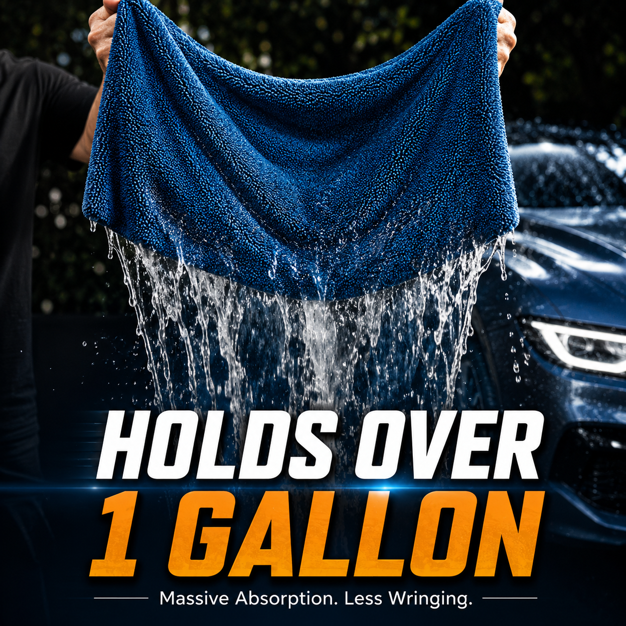 Lint-free, highly absorbent, thickened car wash towel