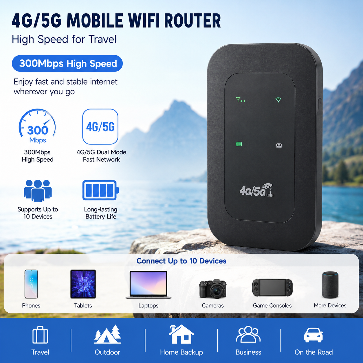 🔥Power on and use, free for life📶 All-Network Pocket WiFi – Ready in Seconds No Setup! No Hassle! Just Connect!