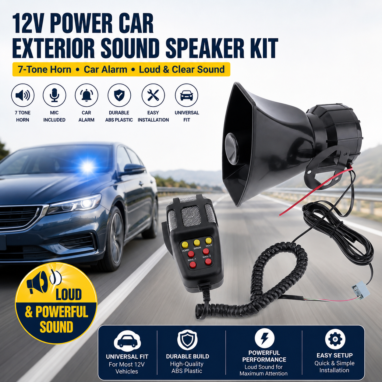 ⚡️Flash Sale｜12V Power Car Exterior Sound Speaker Kit