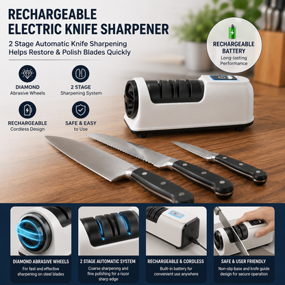 🔪49% OFF TODAY⚡ 3-Stage Electric & Manual Knife Sharpener