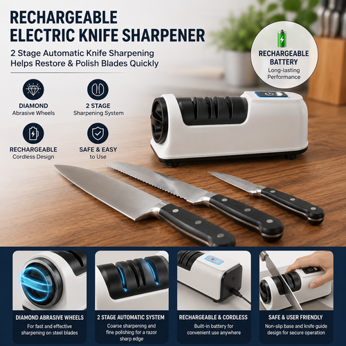 🔪49% OFF TODAY⚡ 3-Stage Electric & Manual Knife Sharpener