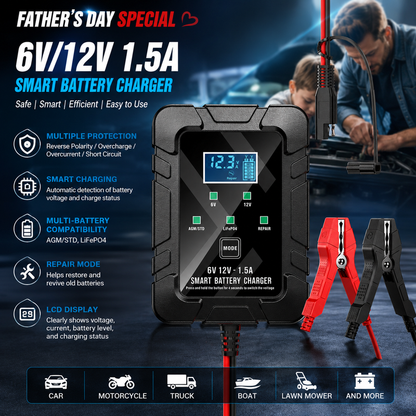 🔥🔥 Father's Day Special:FOXSUR 6V/12V 1.5A Smart Battery Charger