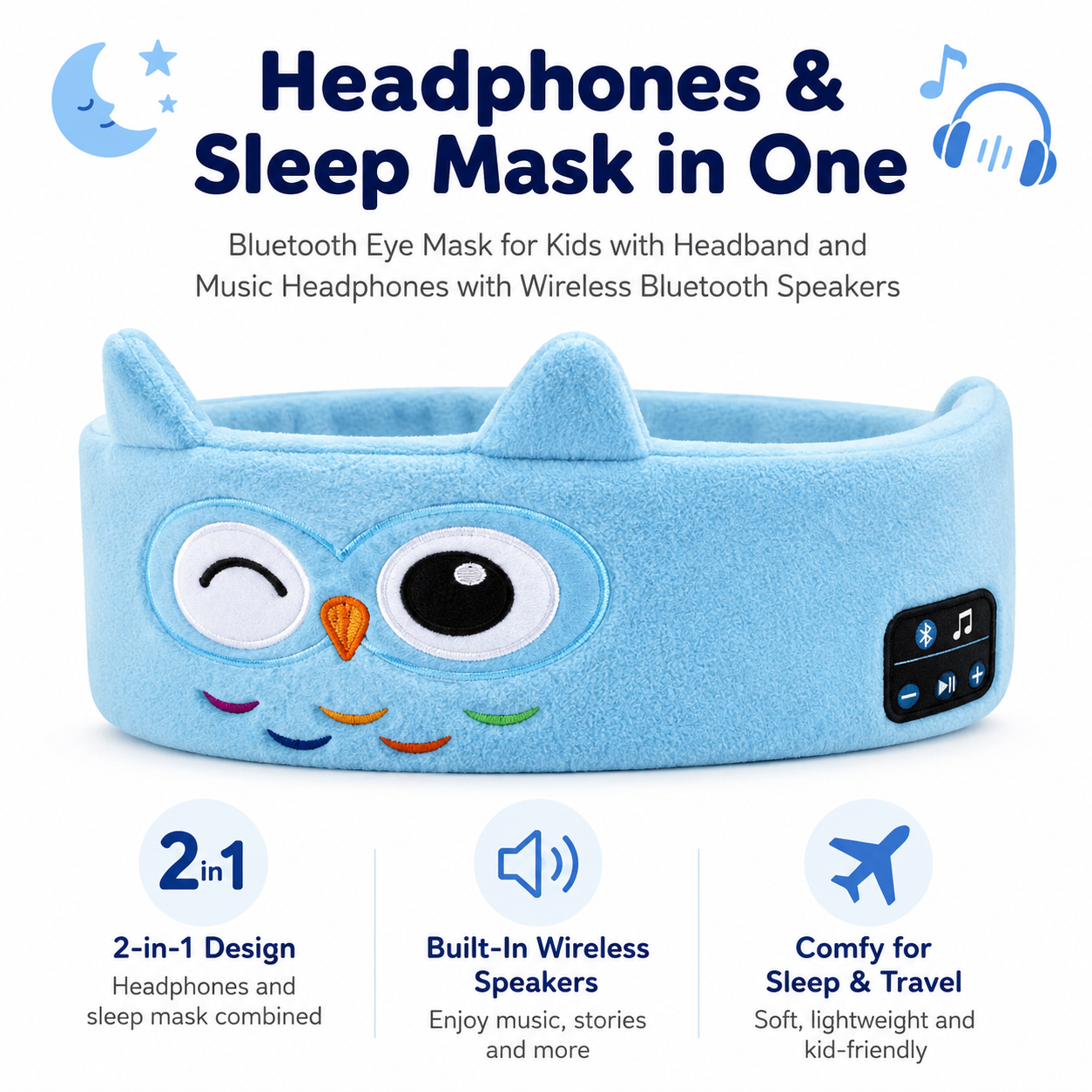 ⚡️Flash Sale｜Bluetooth Eye Mask for Kids with Headband and Music Headphones