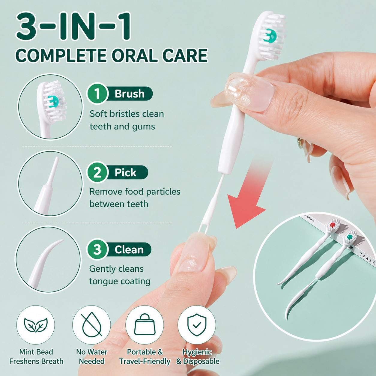 🔥 Fresh Breath Anywhere | 20PCS Disposable Mini Toothbrushes