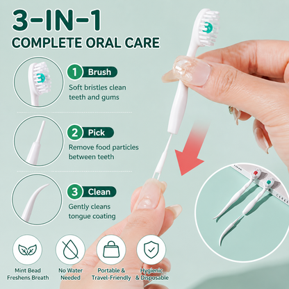🔥 Fresh Breath Anywhere | 20PCS Disposable Mini Toothbrushes