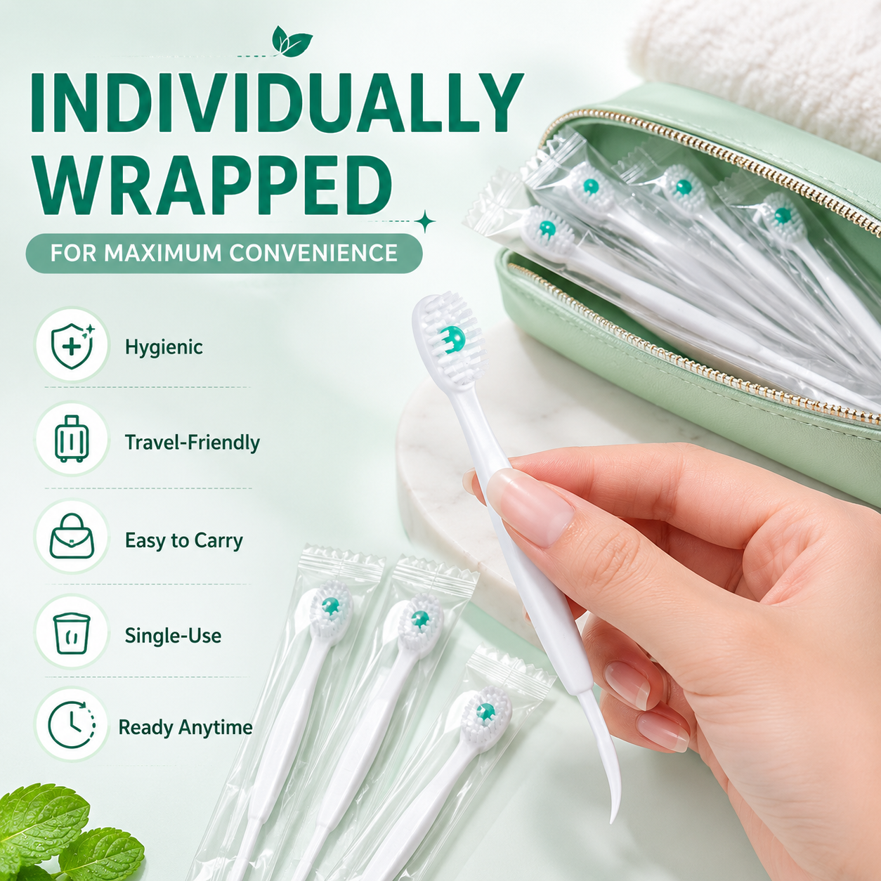 🔥 Fresh Breath Anywhere | 20PCS Disposable Mini Toothbrushes