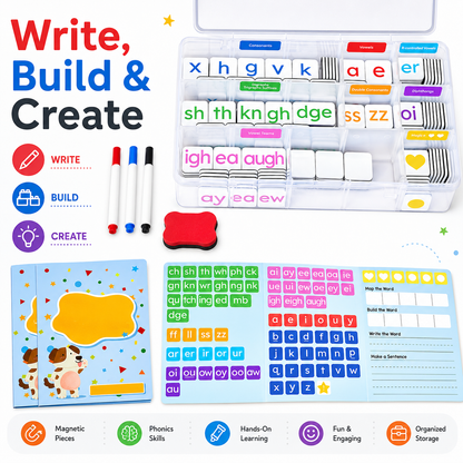 📚 Make Phonics Fun | 265-Piece Magnetic Letter Learning Set