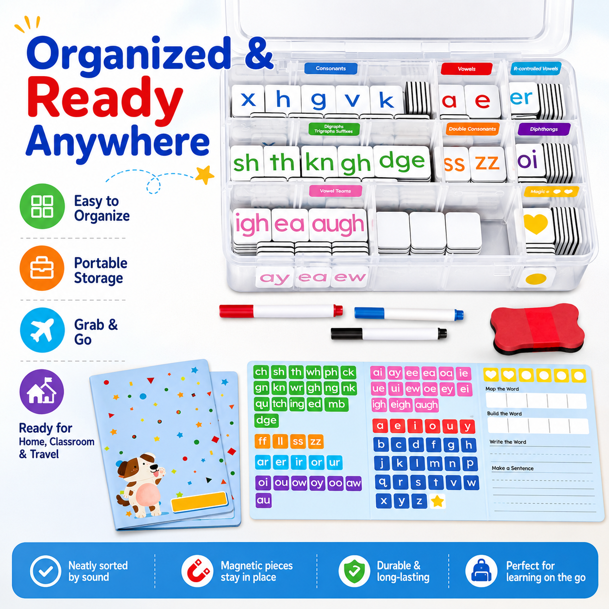 📚 Make Phonics Fun | 265-Piece Magnetic Letter Learning Set
