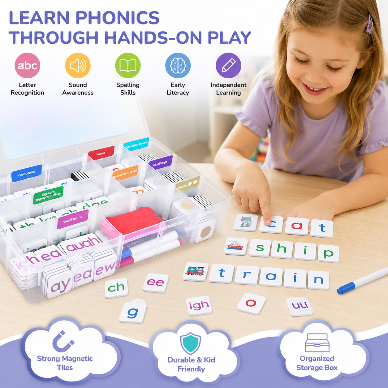📚 Make Phonics Fun | 265-Piece Magnetic Letter Learning Set