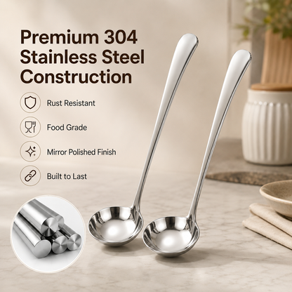 ✨ Scoop with Ease | 2 PCS Stainless Steel Soup Ladles