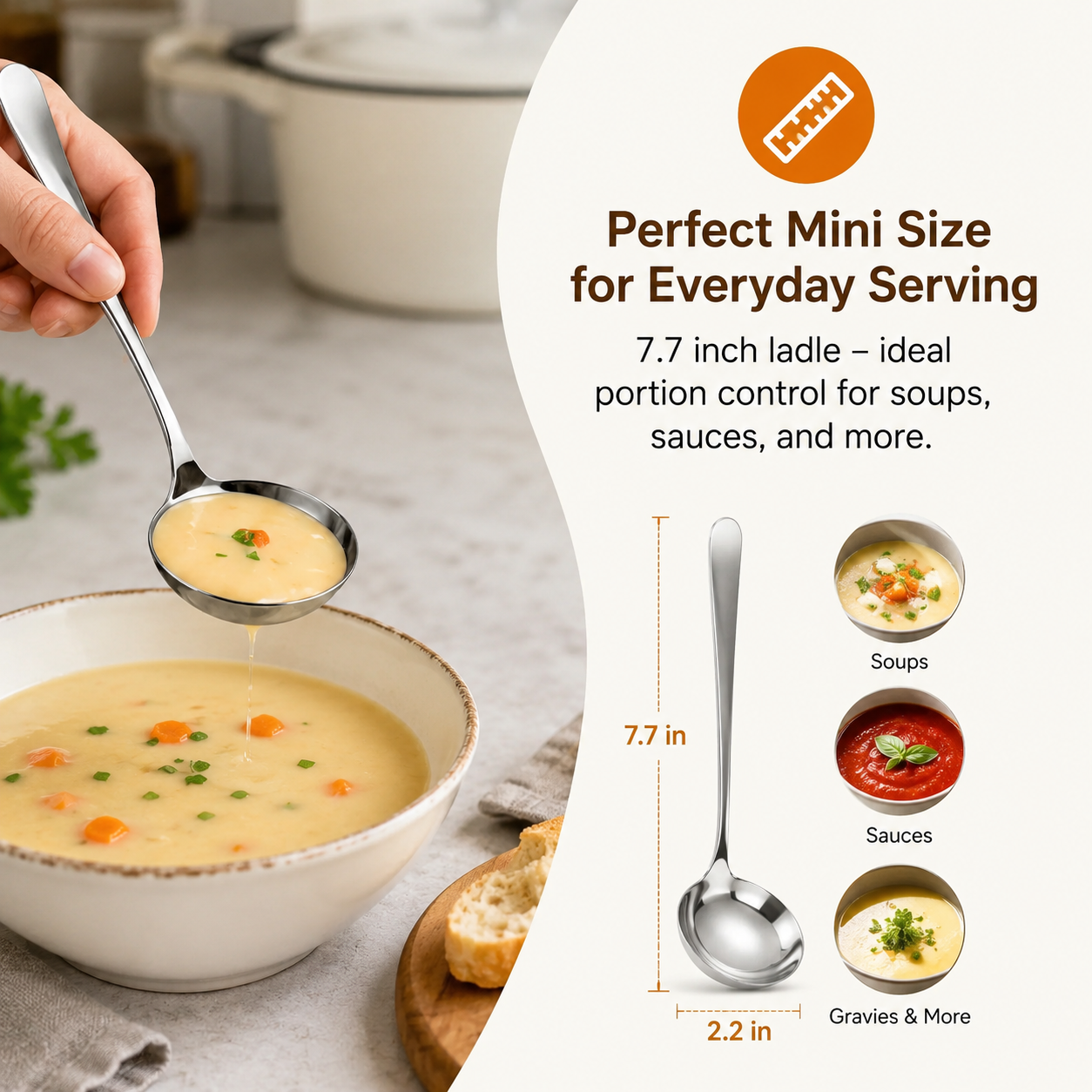 ✨ Scoop with Ease | 2 PCS Stainless Steel Soup Ladles