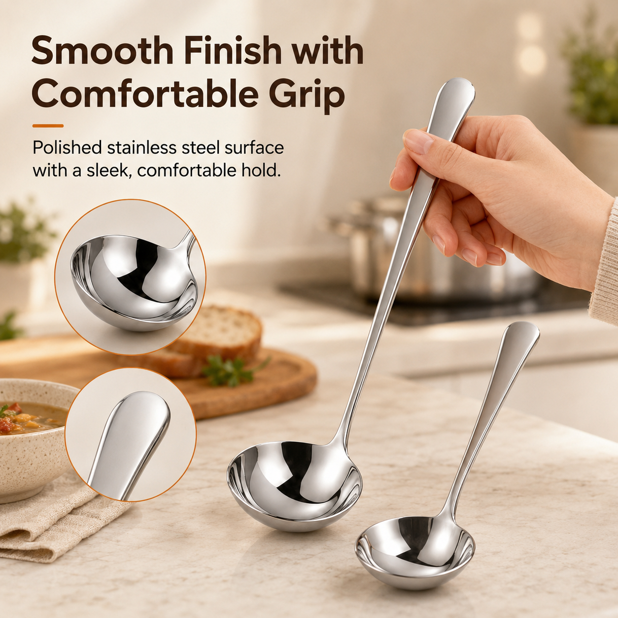 ✨ Scoop with Ease | 2 PCS Stainless Steel Soup Ladles