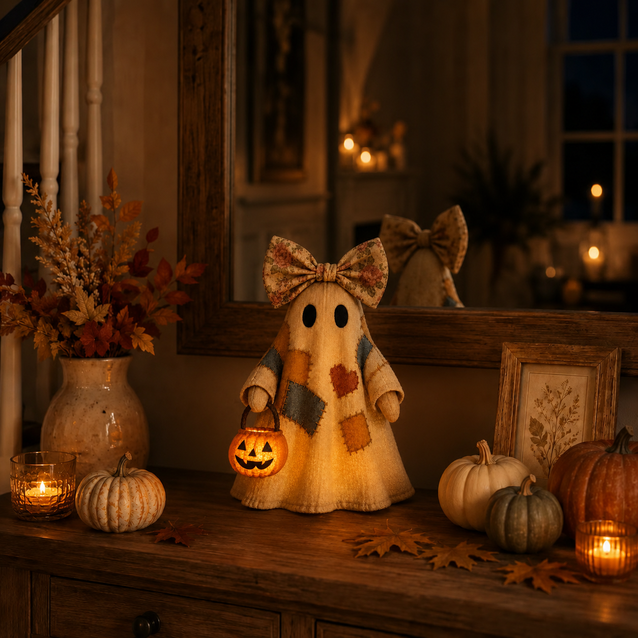 🔥🎁【Halloween Gifts】Lighted Vintage Patchwork Ghost
