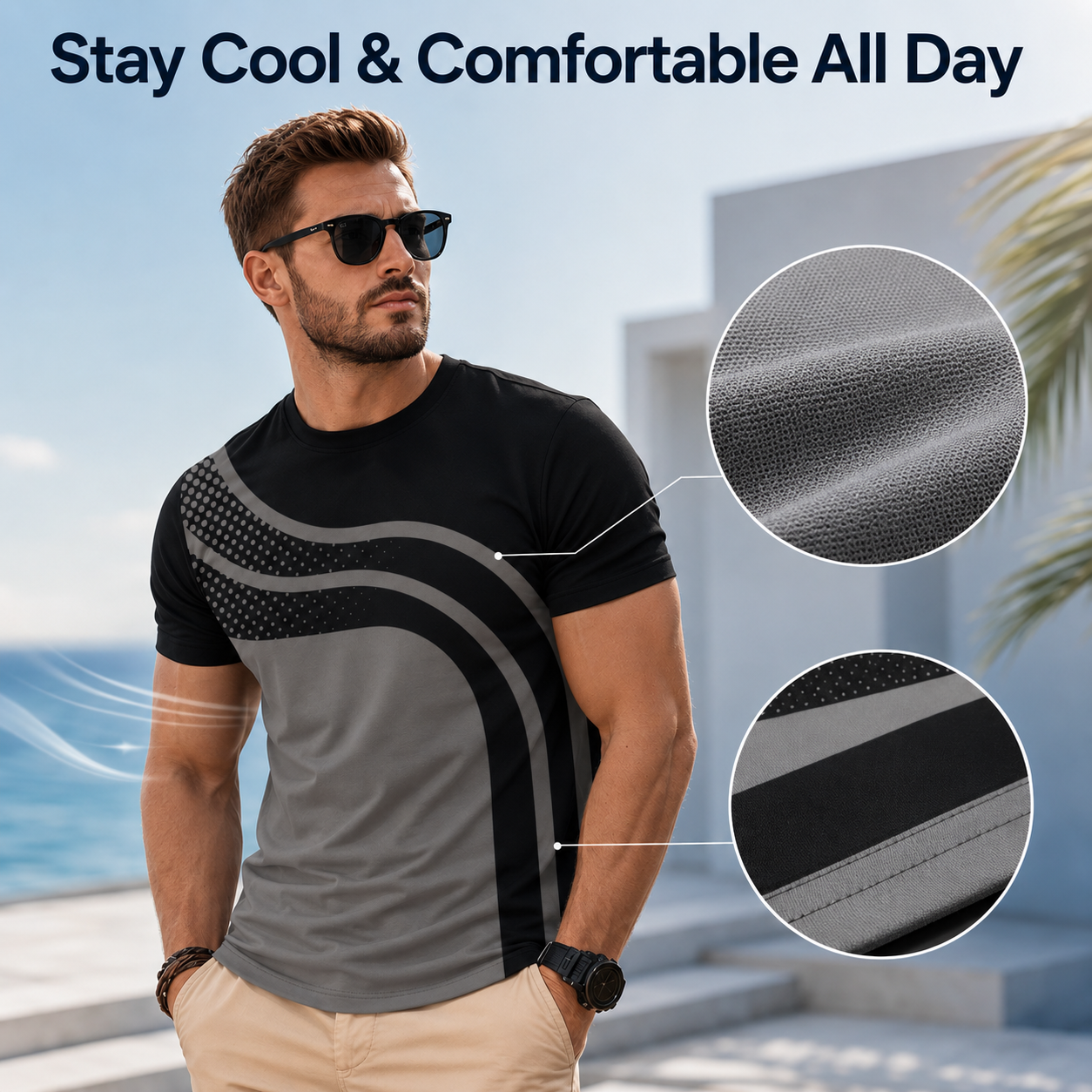 🔥 Summer Sale | 5-Pack Gradient Stripe Men's T-Shirts