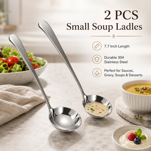 ✨ Scoop with Ease | 2 PCS Stainless Steel Soup Ladles