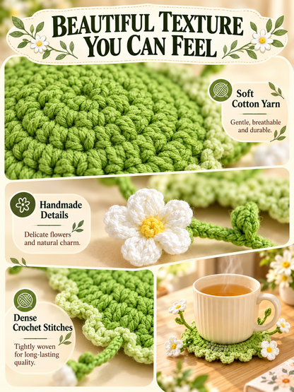 🌸49% OFF🌸 Handmade Crochet Flower Coasters | Blooming Floral Table Decor 🌷