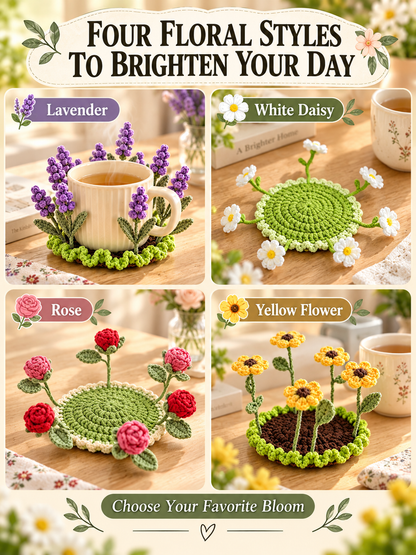 🌸49% OFF🌸 Handmade Crochet Flower Coasters | Blooming Floral Table Decor 🌷