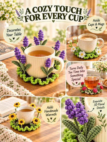 🌸49% OFF🌸 Handmade Crochet Flower Coasters | Blooming Floral Table Decor 🌷
