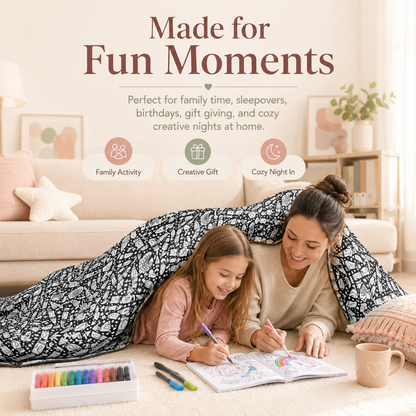🎨DIY Washable Drawing Blanket, 24 Colors Markers for Adults