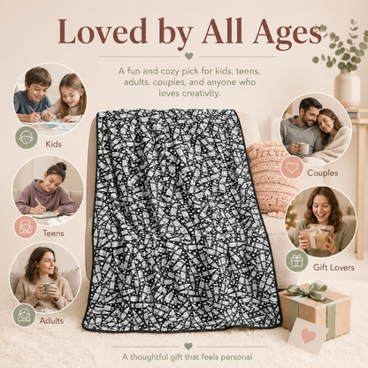 🎨DIY Washable Drawing Blanket, 24 Colors Markers for Adults