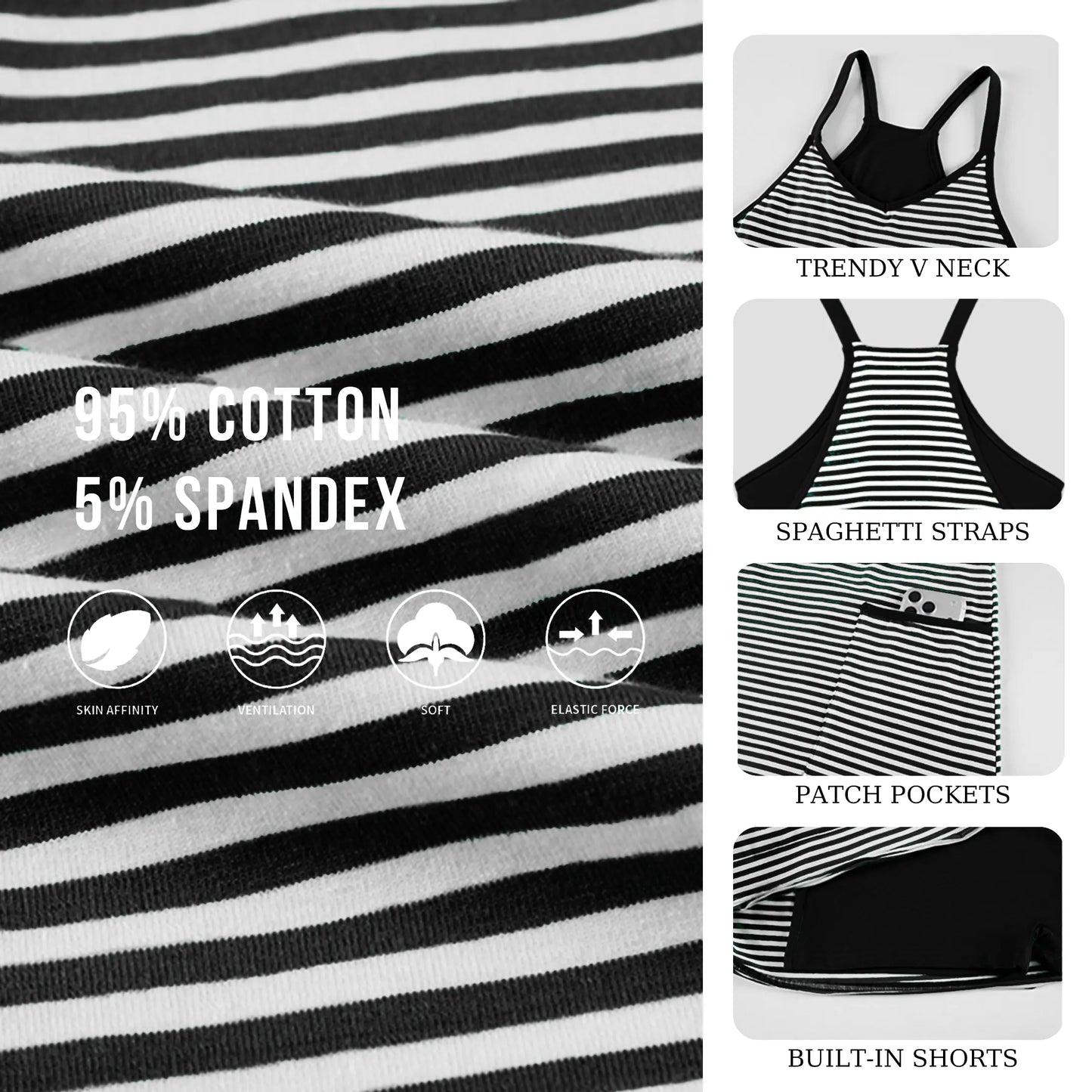 Women's Summer Sleeveless 4th of July Athletic Mini Dress