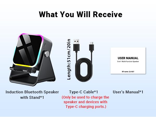 [DealsForYouDays]🎵5-in-1 Induction Bluetooth Speaker Phone Stand