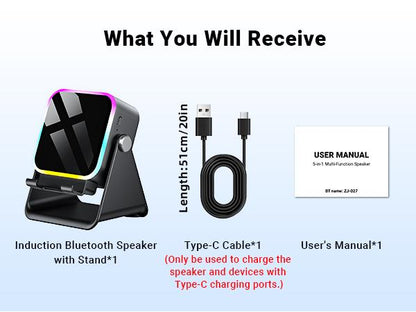 [DealsForYouDays]🎵5-in-1 Induction Bluetooth Speaker Phone Stand